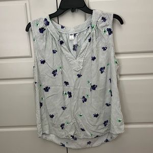 Striped and floral tank top